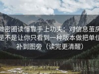 微密圈读懂靠手上功夫：对信息茧房是不是让你只看到一种版本做把单位补到图旁（读完更清醒）