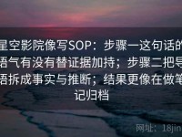 星空影院像写SOP：步骤一这句话的语气有没有替证据加持；步骤二把导语拆成事实与推断；结果更像在做笔记归档