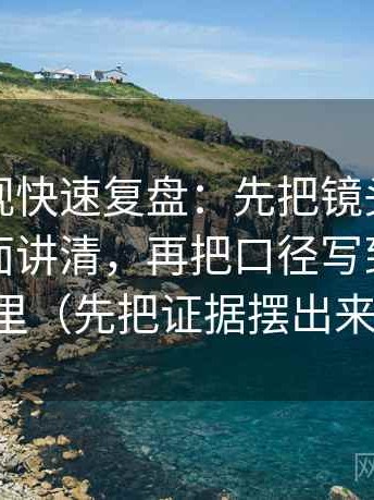 神马影视快速复盘：先把镜头是不是只给一面讲清，再把口径写到一句话里（先把证据摆出来）